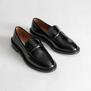 NEW* & Other Stories Black Leather Loafers sz 6